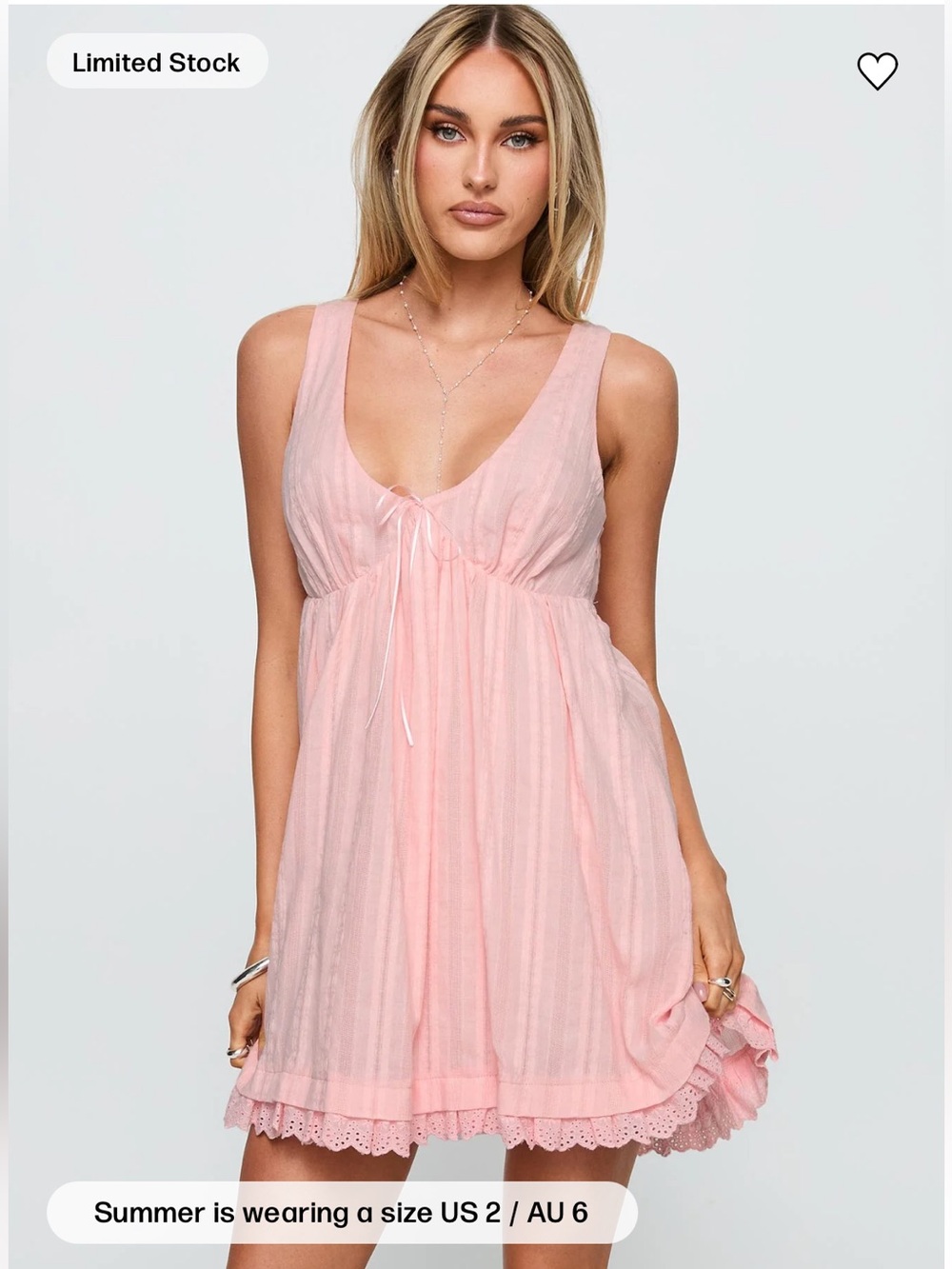 Princess Polly Nelty Mini Dress Pink. Size 8. NWT